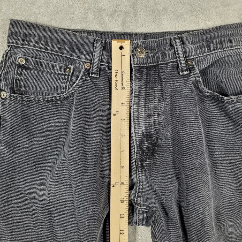 Levi's 505 Jeans Mens 33x34 (Fits 32x31) Black Regular Fit Straight Leg Faded